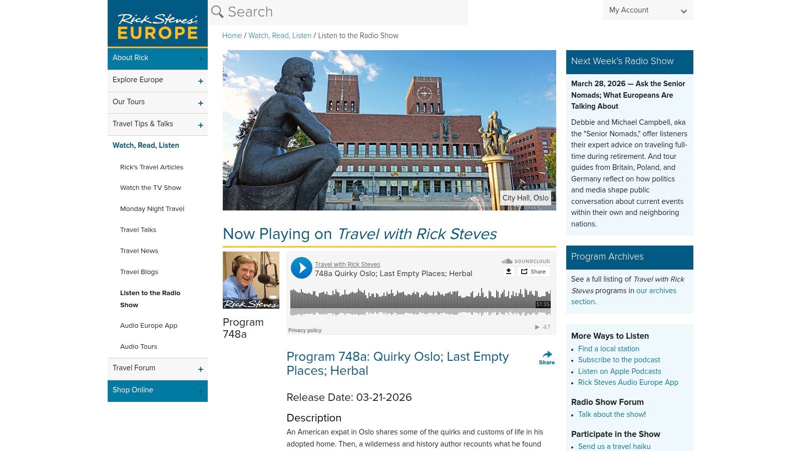 Travel with Rick Steves (plus Rick Steves Audio Europe)