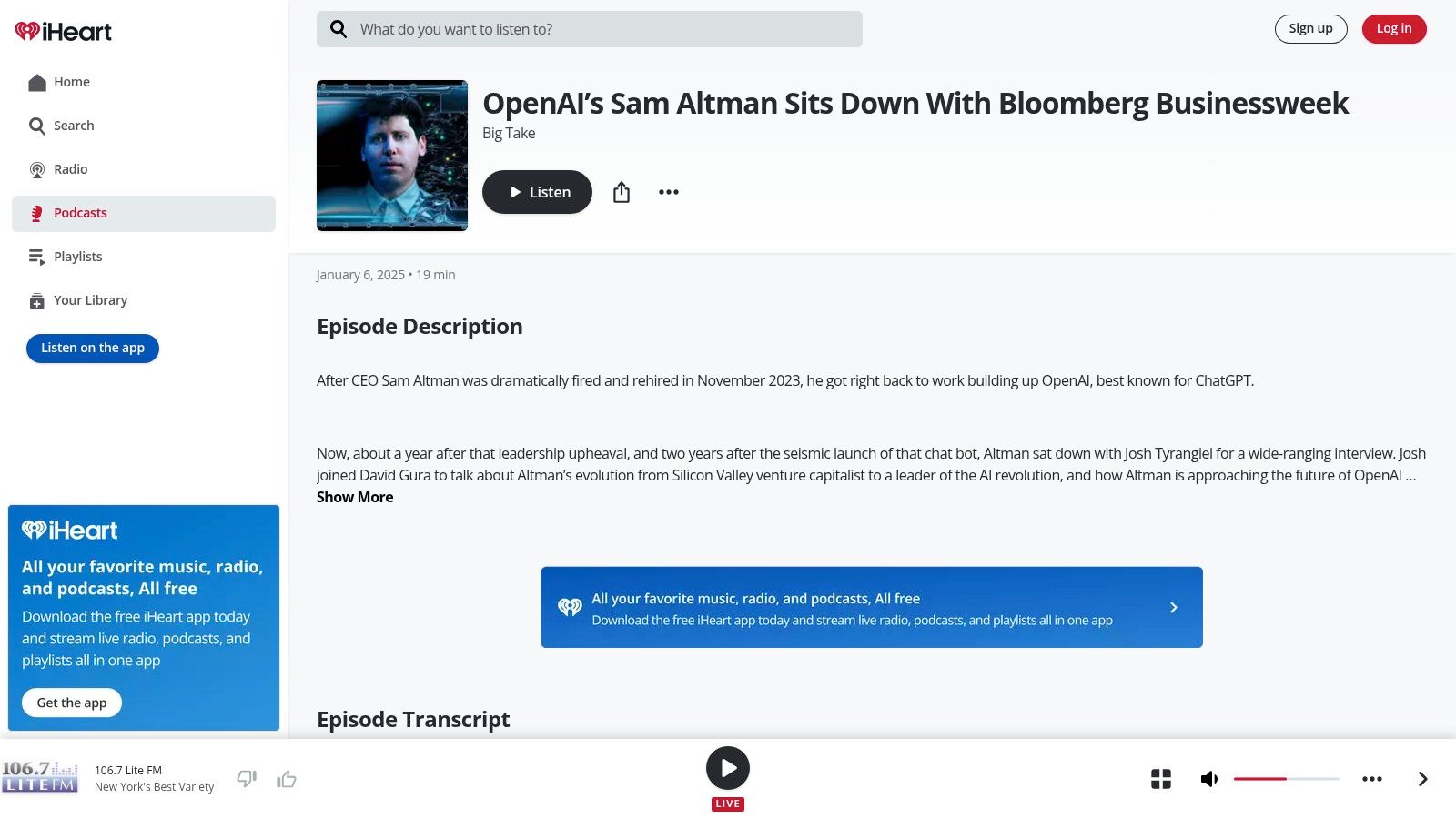 Bloomberg’s The Big Take, OpenAI’s Sam Altman Sits Down With Bloomberg Businessweek