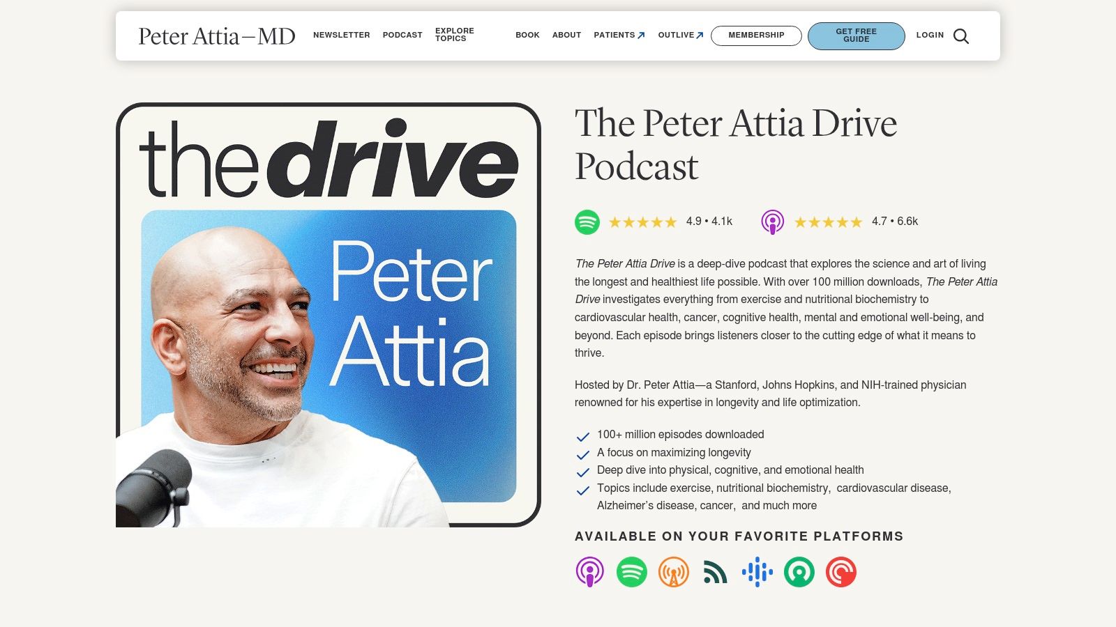The Peter Attia Drive podcast cover art
