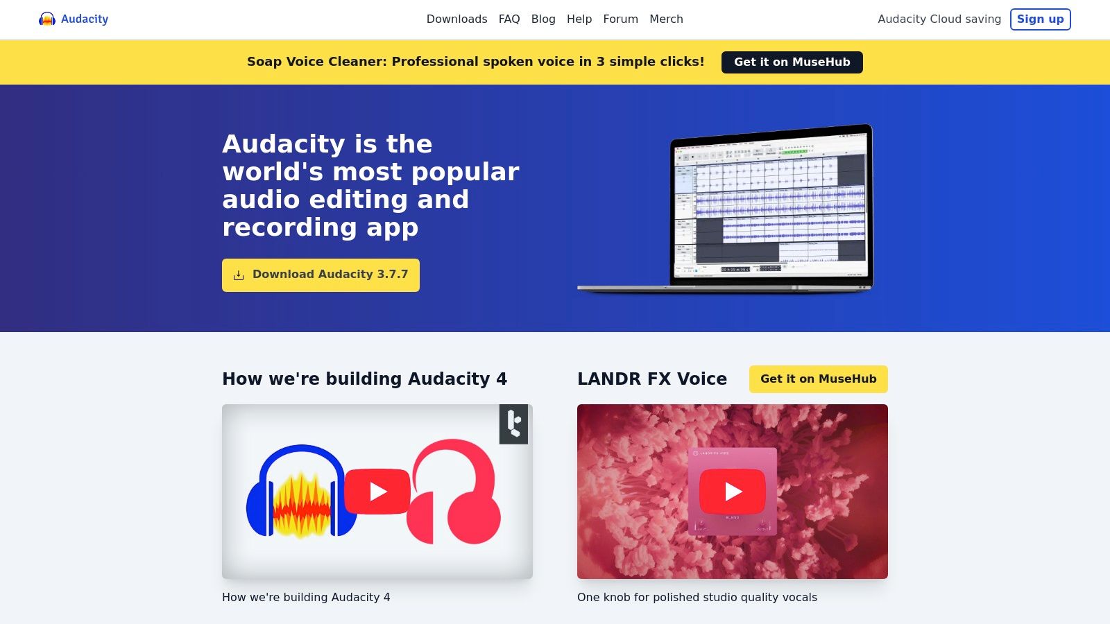 Audacity's multitrack editing interface, a staple for podcasters on a budget.
